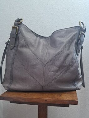 Frye Gray Leather Shoulder Bag